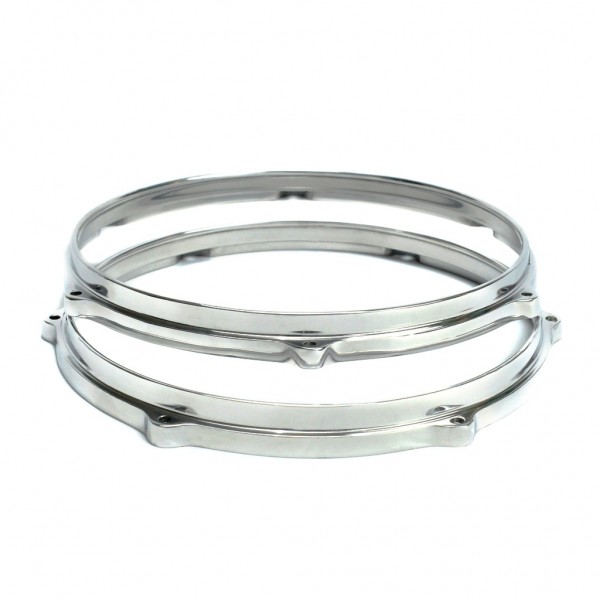 Par de Aros Die Cast de Alumínio Polido 3,5mm com 12" e 6 Furos para Tom